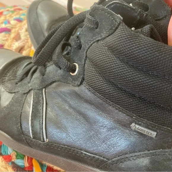 Ecco Gore-tex  black leather canvas boots - Picture 5 of 8